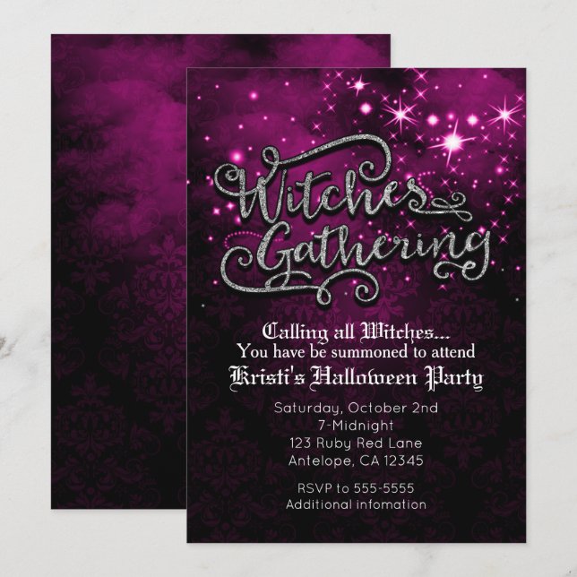Invitation en damas rose et noir pour le rassemble (Devant / Derrière)