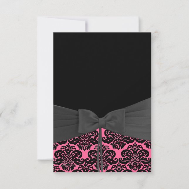 Invitation en DAMASK ROSE & NOIR (Devant)