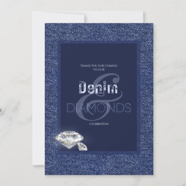 Invitation en denim et diamants (Devant)