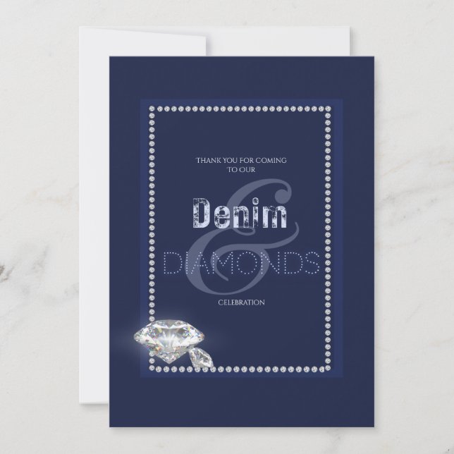 Invitation en denim et diamants (Devant)