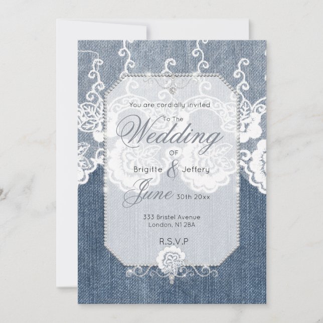 Invitation en denim et diamants (Devant)