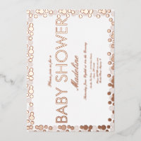 Invitation en feuille d'or à motif de points pour