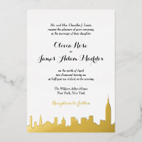 Invitation en feuille d'or New York New York