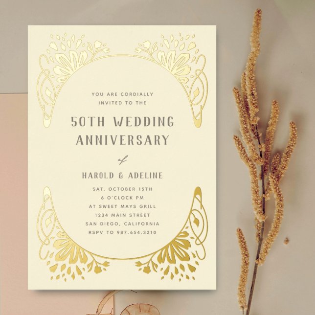 Invitation en feuille d'or pour anniversaire de ma (Créateur téléchargé)