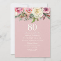 Invitation en feutre pour 80e anniversaire à motif