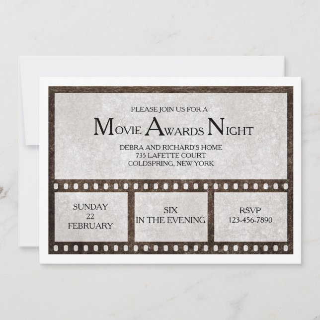 Invitation en forme de bande de film (Devant)