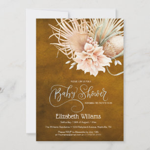 Invitation en laiton rustique Boho aquarelle Pampa