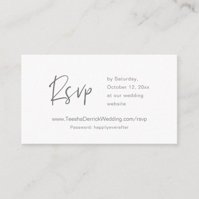 Invitation en ligne RSVP, site Mariage, gris foncé (Devant)