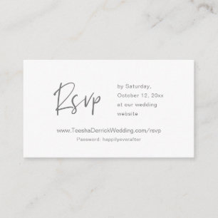 Invitation en ligne RSVP, site Mariage, gris foncé