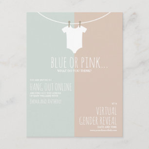 Invitation En ligne Virtual Genre Révéler Clothesline Pink Bl