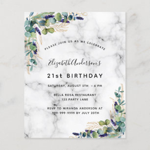 Invitation en marbre vert eucalyptus