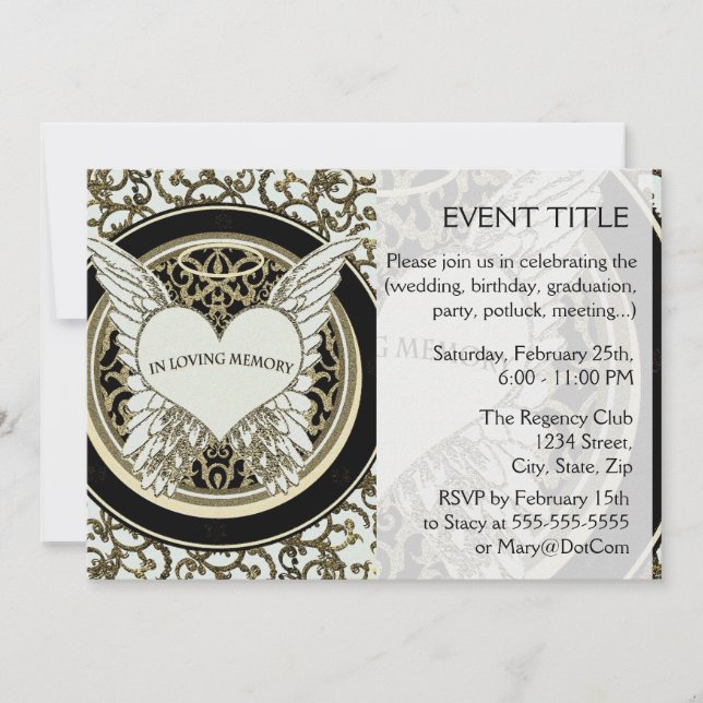 Invitation En mémoire d'amour (Devant)