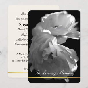 Invitation En mémoire d'amour Service funéraire Rose