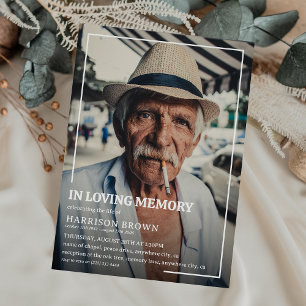 Invitation En Mémoire de l'amour Photo Funeral Memorial