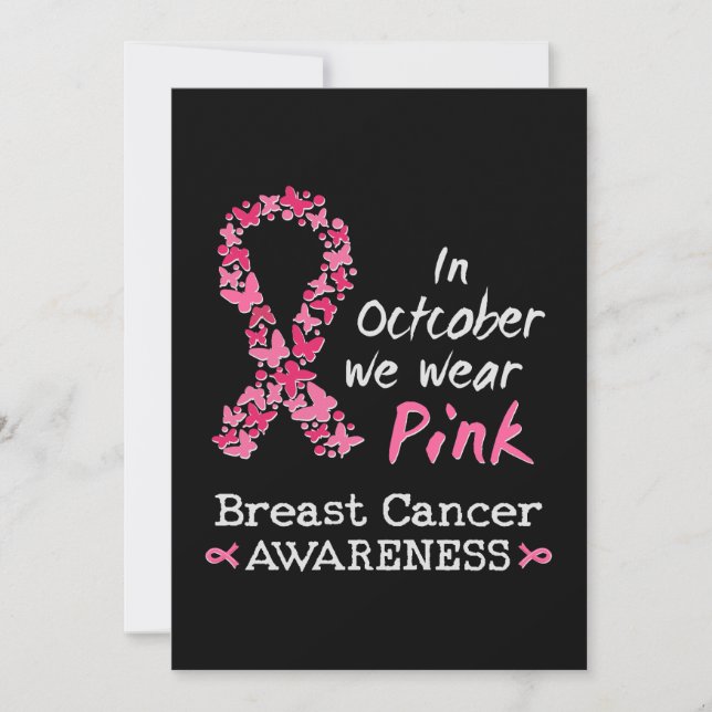 Invitation En Octobre nous portons rose Cancer du sein Sensib (Devant)