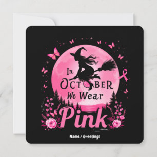 Invitation En Octobre Nous Portons Rose Sorcière Cancer du Se
