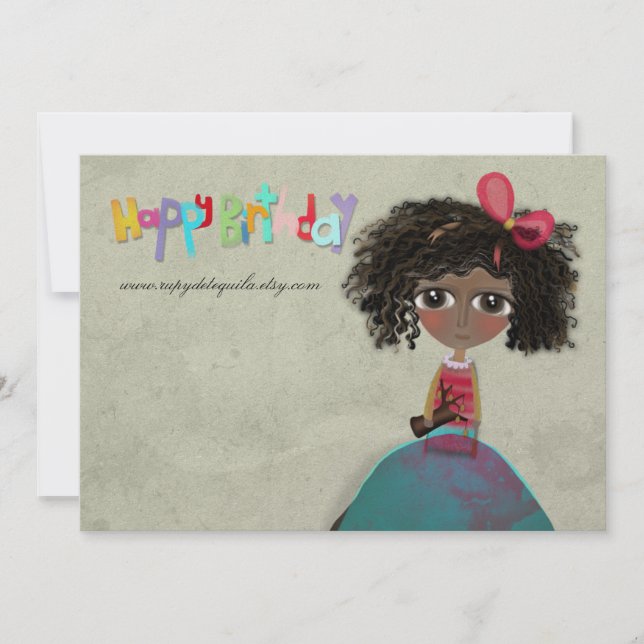 Invitation en papier métallisé Joyeux Anniversaire (Devant)