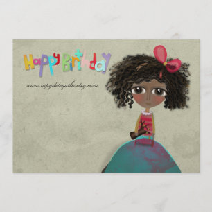 Invitation en papier métallisé Joyeux Anniversaire