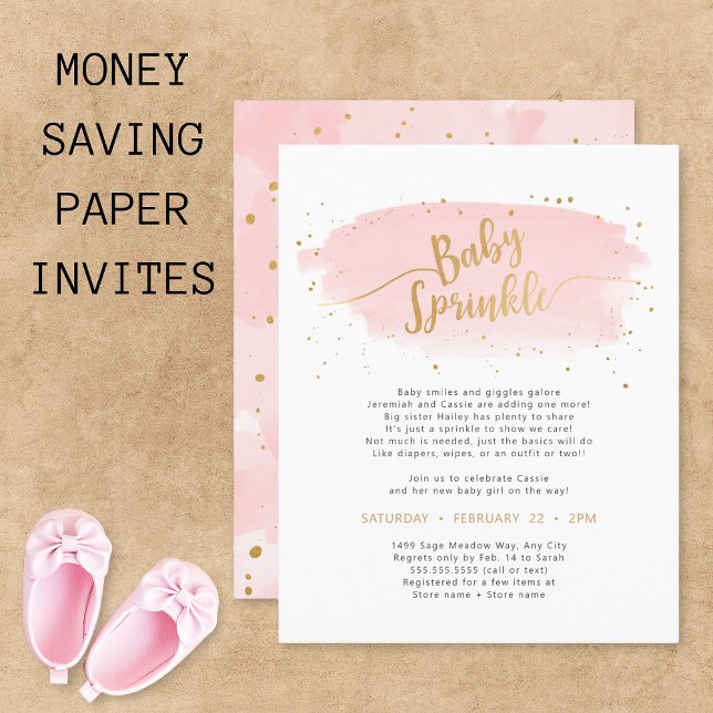 Invitation en papier pour Baby Sprinkle à l'aquare (Créateur téléchargé)