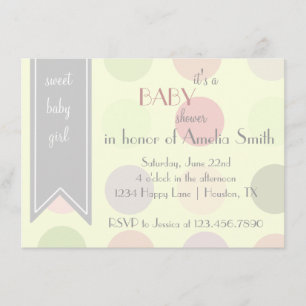 Invitation en pastel de douche de bébé de point de