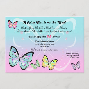 Invitation en pastel douce de papillon