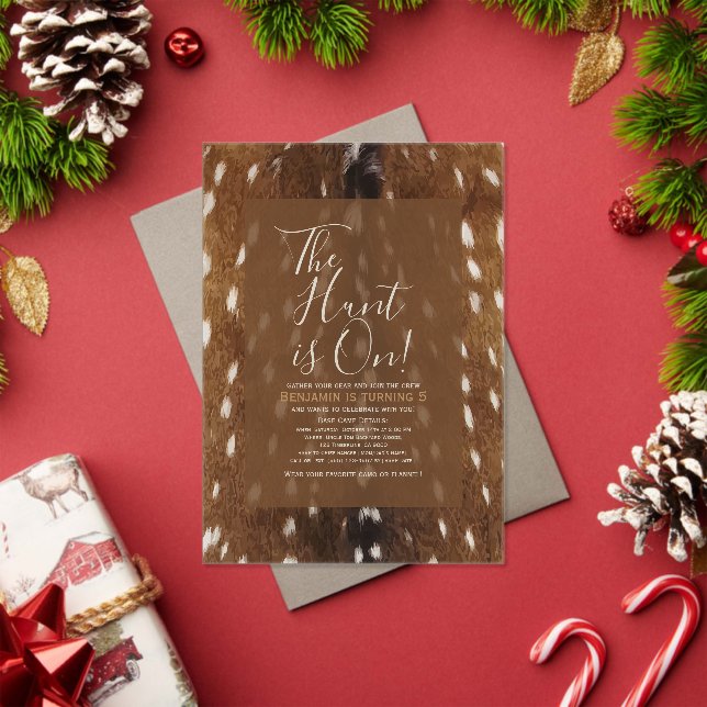 Invitation en peau de cerf imprimée (Insitu (vacances))