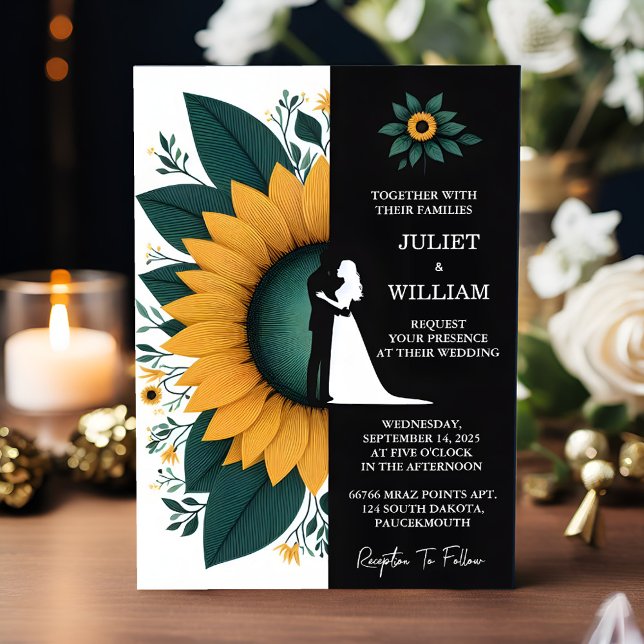 Invitation En Plante Rustic Garden Greenery Tournesol Mariage (Créateur téléchargé)