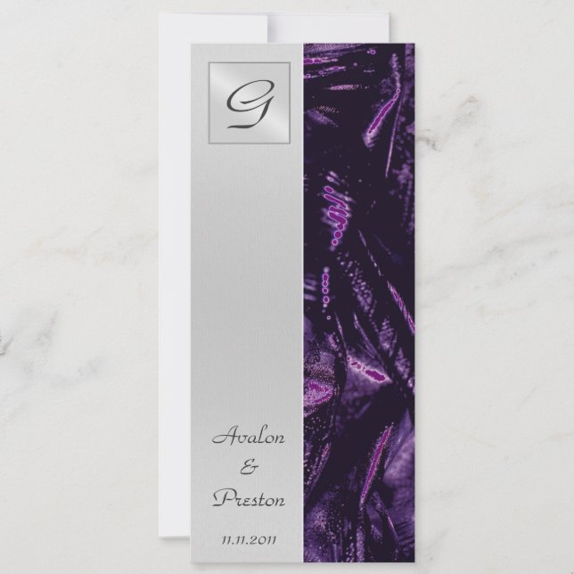 Invitation en soie pourpre de programme de mariage (Devant)