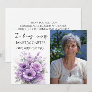 Invitation En souvenir aimé Fleurs de lilas violet pour funér