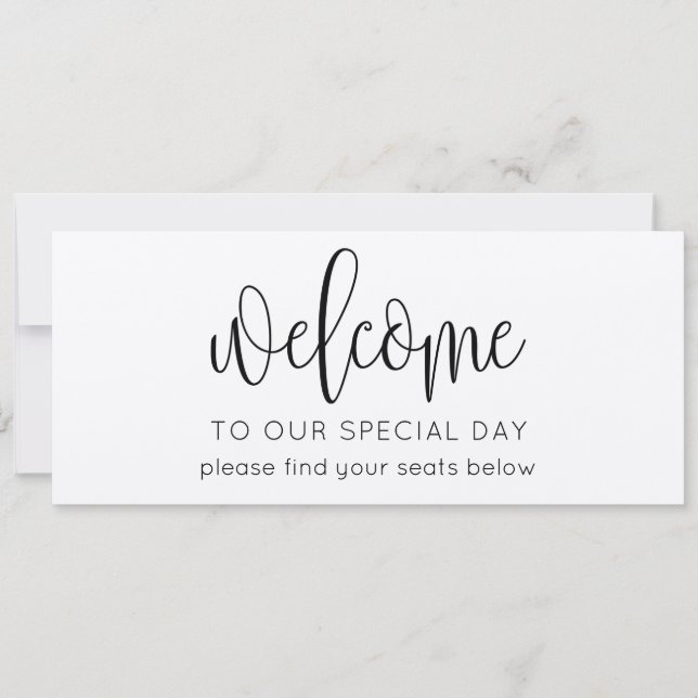 Invitation En-tête de bienvenue pour plan de table de mariage (Devant)