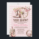 Invitation en vichy Cowgirl Western 8E Anniversaire<br><div class="desc">en vichy Cowgirl Boot Floral Western Invitation. Rustique 21e,  30e ou 40e anniversaire de la cow-girl occidentale.</div>