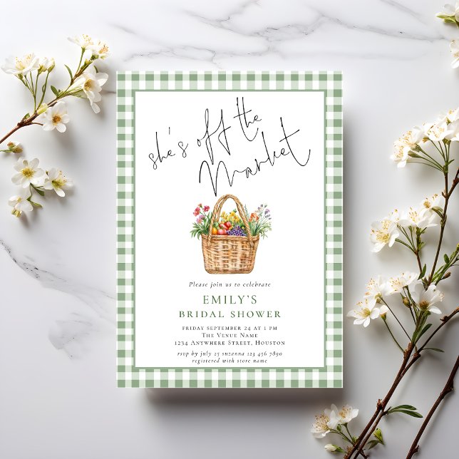 Invitation en vichy Elle n’est pas à la Fête des mariées de s (Créateur téléchargé)