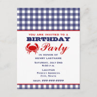 En vichy et crabe bleus de fête d'anniversaire