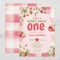 en vichy fraise sucré une baies 1er anniversaire