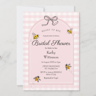 Invitation En vichy Rose Signifie Abeille Fête des mariées