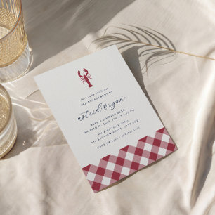 Invitation En vichy rouge Partie d'engagement au pain de ho