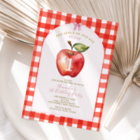 En vichy rouge Pomme de notre baby shower oculaire