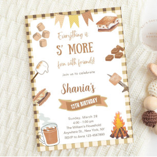 Invitation en vichy Smores S'mores Bonfire Camping