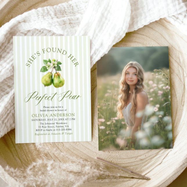 Invitation En vichy vert moderne Fête des mariées parfaite de (Modern Green Gingham Perfect Pear Bridal Shower Invitation)