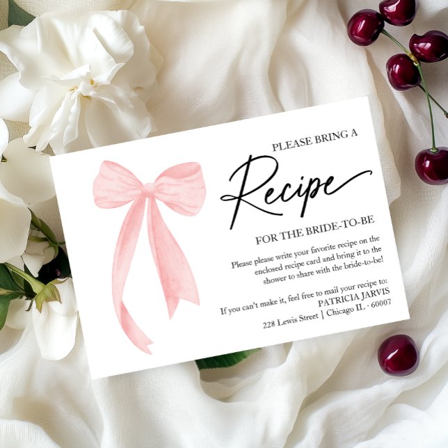 Invitation Encart de demande de recette pour la fête prénupti (Créateur téléchargé)