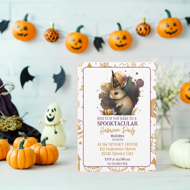 Invitation Enchanted Bunny Spooktaculaire Halloween Party Inv (Créateur téléchargé)