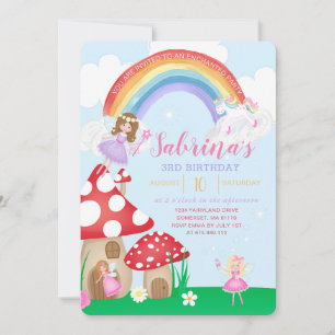 Invitation Enchanted Fairy Garden Princesse Anniversaire