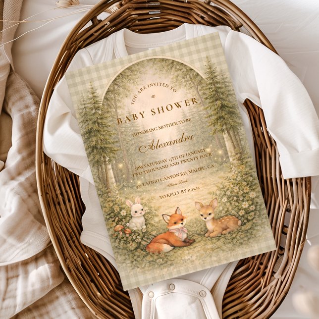Invitation Enchanted Forest Baby Animals Baby Shower (Créateur téléchargé)