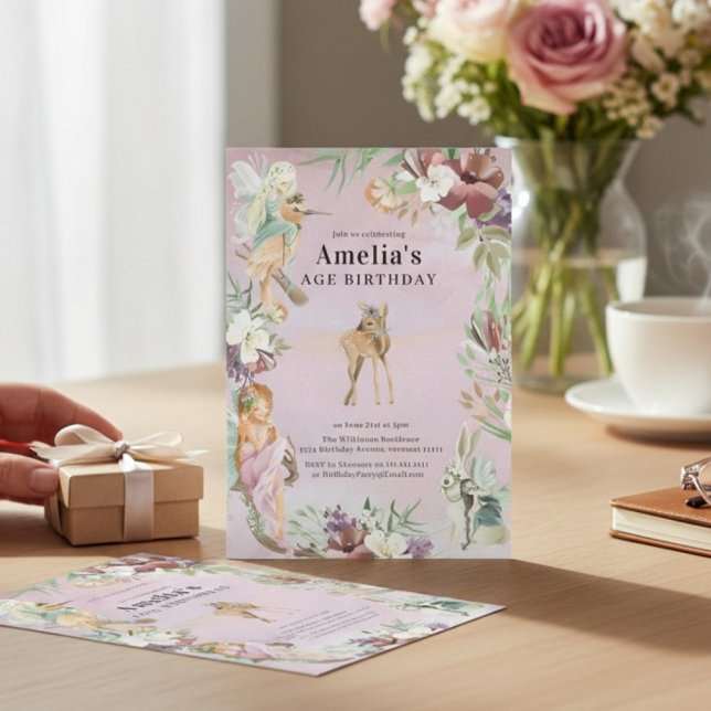 Invitation Enchanted Forest Fairy Birthday Party Invite (Créateur téléchargé)