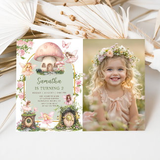 Invitation Enchanted Forest Magical Fairy Birthday Photo
