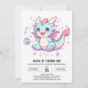 Invitation Enchanted Majestic Dragon 1er Anniversaire