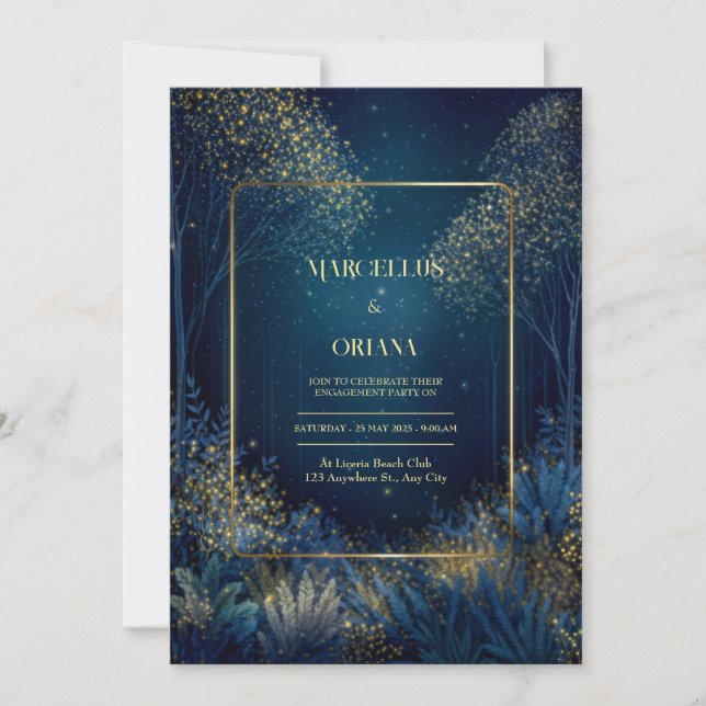 Invitation Enchanted Midnight Forest Wedding (Devant)
