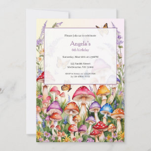 Invitation Enchanted Mushroom Grove Birthday Girls