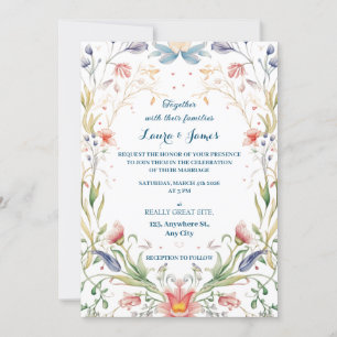 Invitation Enchanted Pastel watercolor Floral Garden Wedding