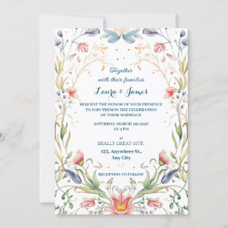 Invitation Enchanted Pastel watercolor Floral Garden Wedding